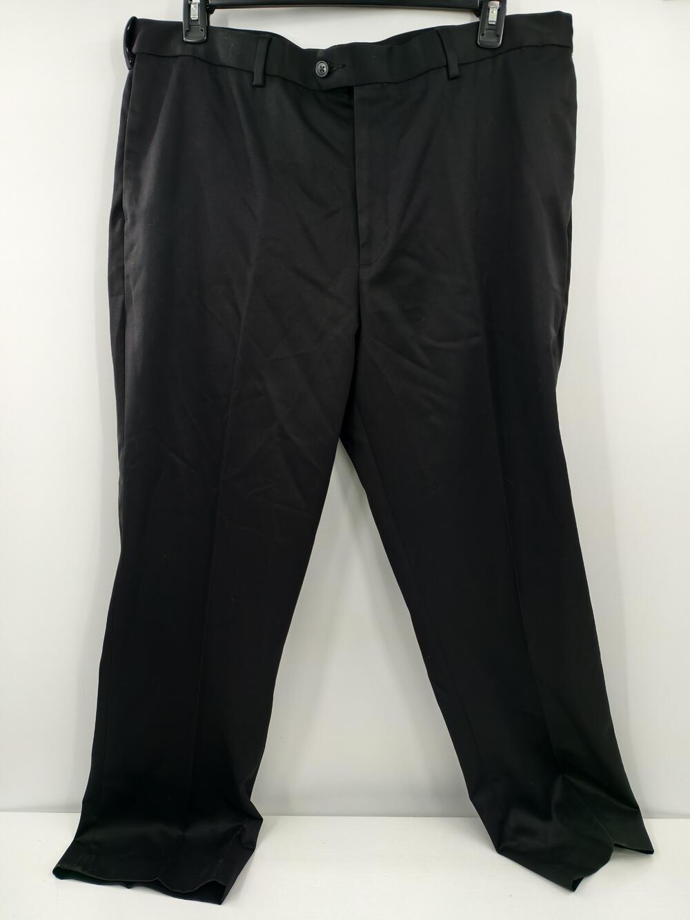 New Perry Ellis Portfolio Mens 40x30 Black Flat Front No Iron Dress Pants